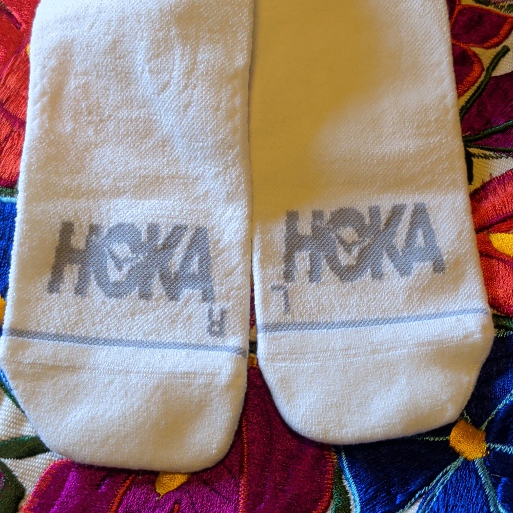 Hoka White Athletic Socks with Gray Logo - Picture 3 of 8